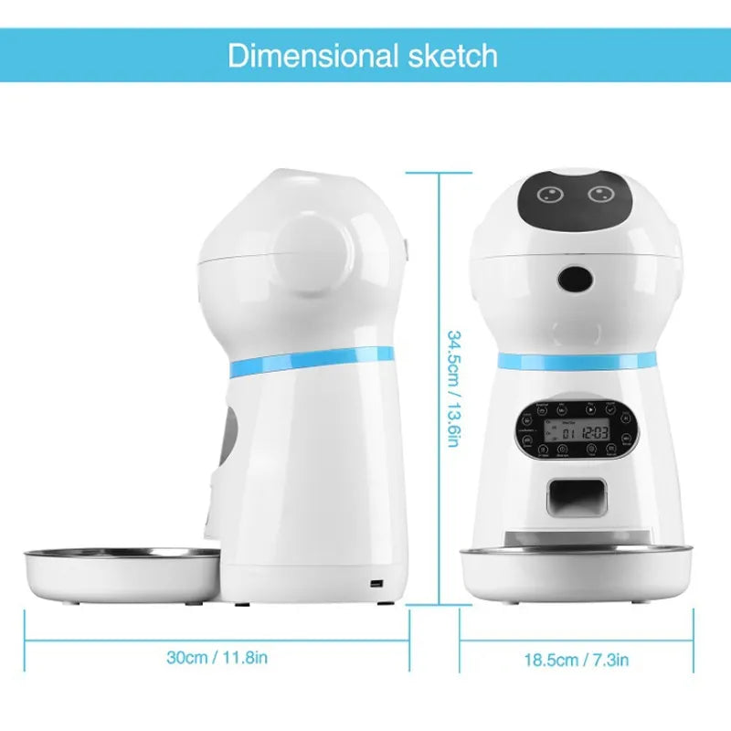 3.5L Automatic Pet Feeder Smart Food Dispenser For Cats Dogs Timer Stainless Steel Bowl Auto Dog Cat Pet Feeding Pet Supplies - My Store