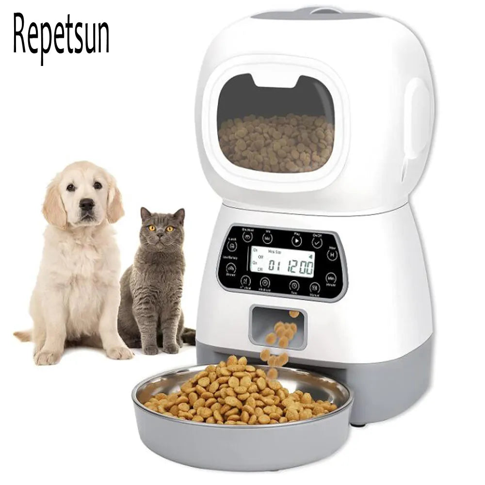 3.5L Automatic Pet Feeder Smart Food Dispenser For Cats Dogs Timer Stainless Steel Bowl  Auto Dog Cat Pet Feeding Pet Supplies - My Store