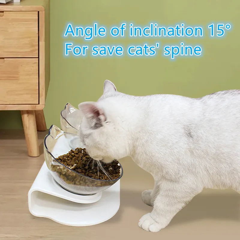 Non-Slip Double Cat Bowl Pet Water Food Feed Dog Bowls Pet Bowl With Inclination Stand Cats Feeder Feeding Bowl Kitten Supplies - My Store