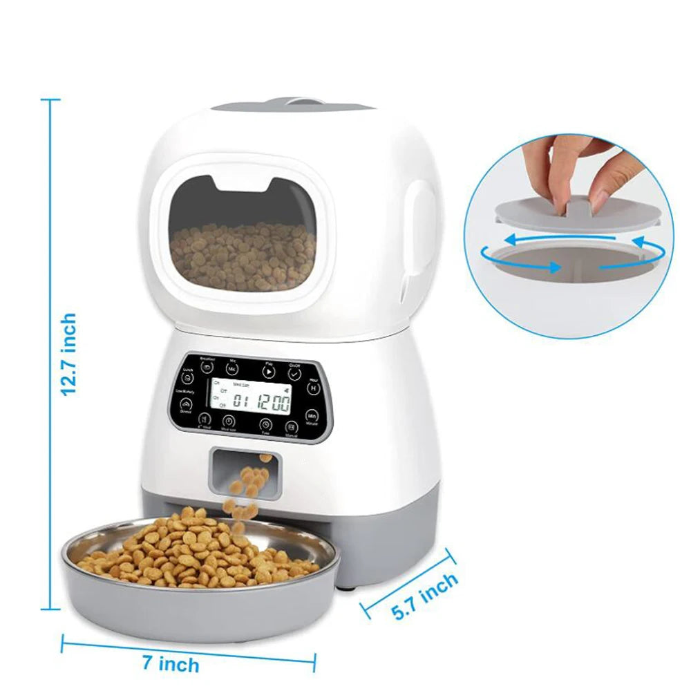 3.5L Automatic Pet Feeder Smart Food Dispenser For Cats Dogs Timer Stainless Steel Bowl  Auto Dog Cat Pet Feeding Pet Supplies - My Store