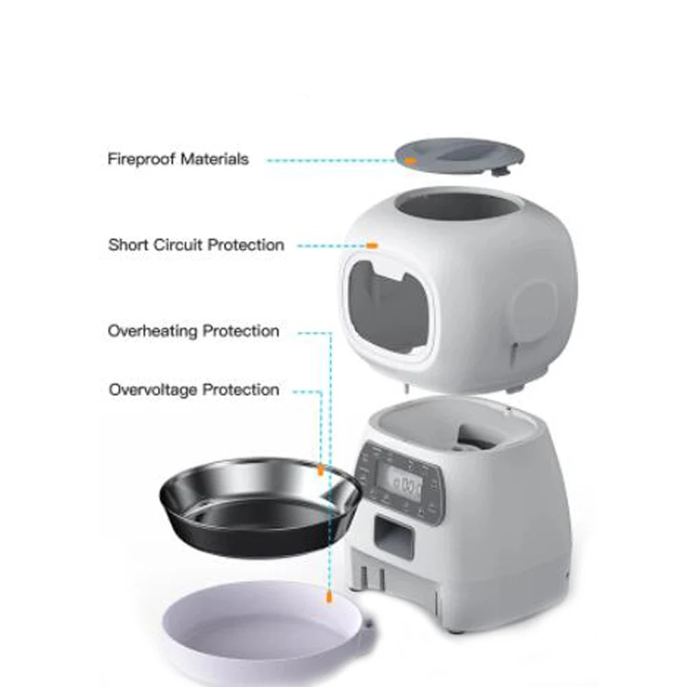 3.5L Automatic Pet Feeder Smart Food Dispenser For Cats Dogs Timer Stainless Steel Bowl Auto Dog Cat Pet Feeding Pet Supplies - My Store