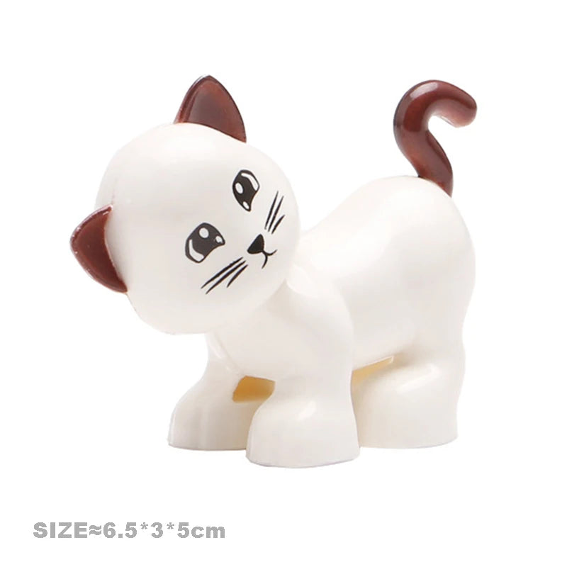 Big Size Building Blocks Cat Dog Pig Rabbit Model Accessories Compatible Bricks Farm Animals Set Assemble Education Toys For Kid - My Store