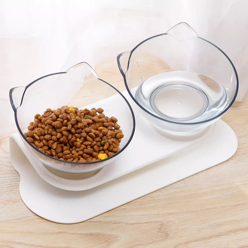 Non-Slip Double Cat Bowl Pet Water Food Feed Dog Bowls Pet Bowl With Inclination Stand Cats Feeder Feeding Bowl Kitten Supplies - My Store