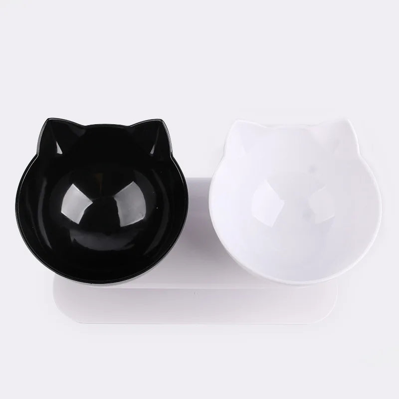 Non-Slip Double Cat Bowl Pet Water Food Feed Dog Bowls Pet Bowl With Inclination Stand Cats Feeder Feeding Bowl Kitten Supplies - My Store
