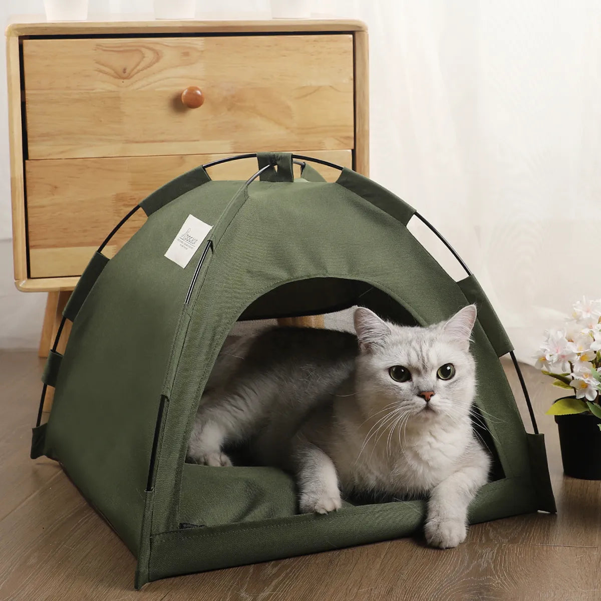 Pet Tent Bed Cats House Supplies Products Accessories Warm Cushions Furniture Sofa Basket Beds Winter Clamshell Kitten Tents Cat - My Store