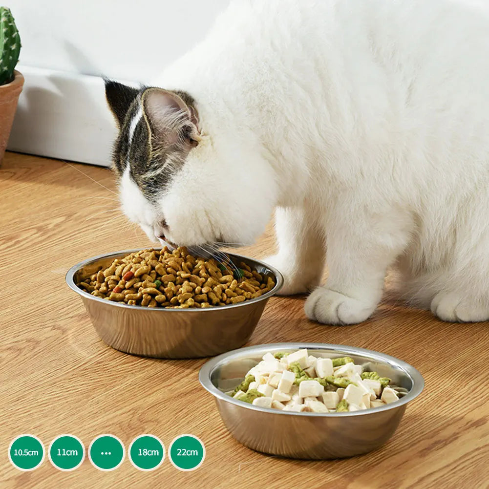 Large Capacity Dog Bowl Stainless Steel Pet Feeding Bowl Cat and Dog Food Drinking Bowl Metal Feeder Bowl Durable and Cheap - My Store