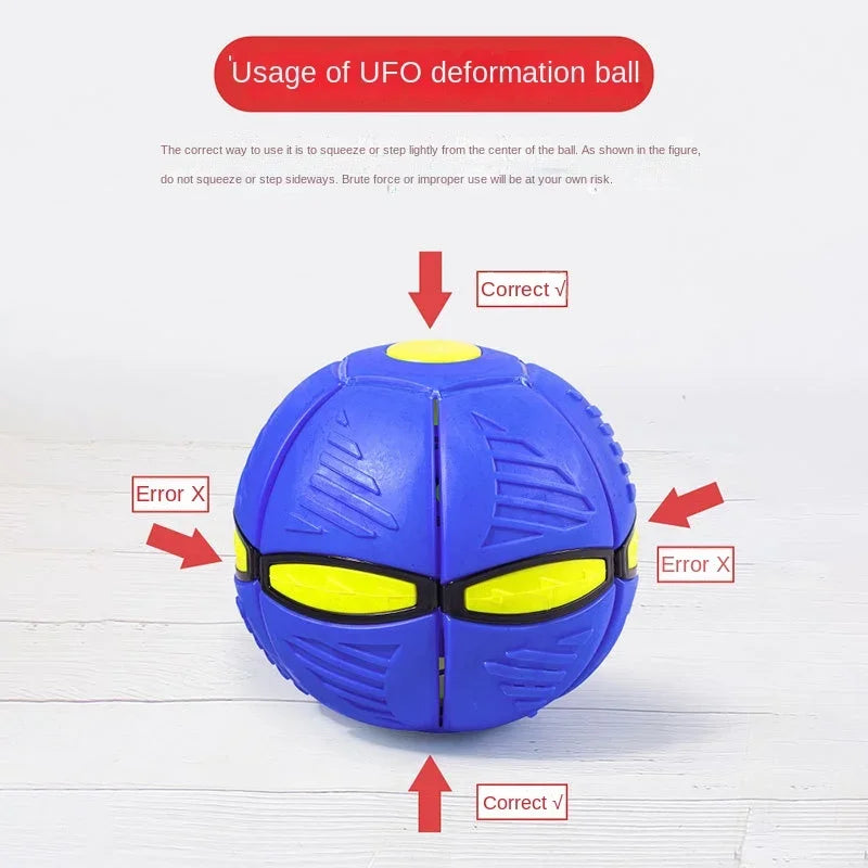Dog Toys Flying UFO Saucer Ball Interactive Outdoor Sports Training Games Magic Deformation Flat Throw Disc Ball Pet Supplies - My Store