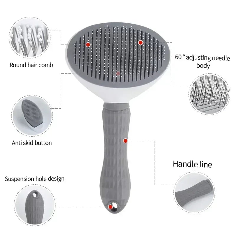 Hair Remover Brush Dog and Cat Non-slip Beauty Brush Dog Grooming Equipment Pets Stainless Steel For Dogs Pet Hair Removal Comb - My Store