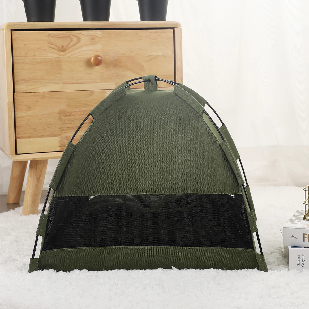 Pet Tent Bed Cats House Supplies Products Accessories Warm Cushions Furniture Sofa Basket Beds Winter Clamshell Kitten Tents Cat - My Store