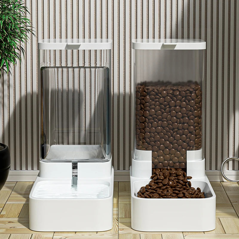 HOOPET Dog Feeder Cat Automatic Feeding Water Bowl Transparent Pet Food Storage Dispenser Container Puppy Kitten Accessories - My Store