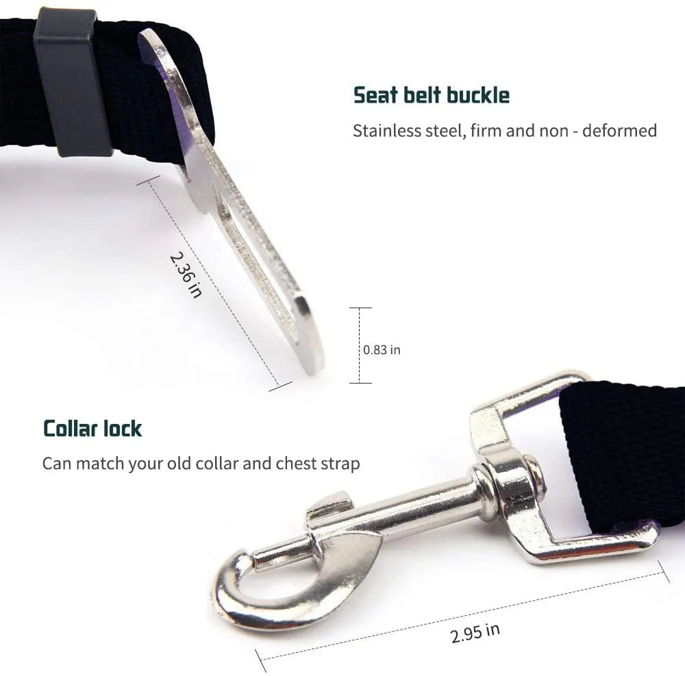 Adjustable Pet Cat Dog Car Seat Belt Pet Seat Vehicle Dog Harness Lead Clip Safety Lever Traction Dog Collars Dog Accessoires - My Store