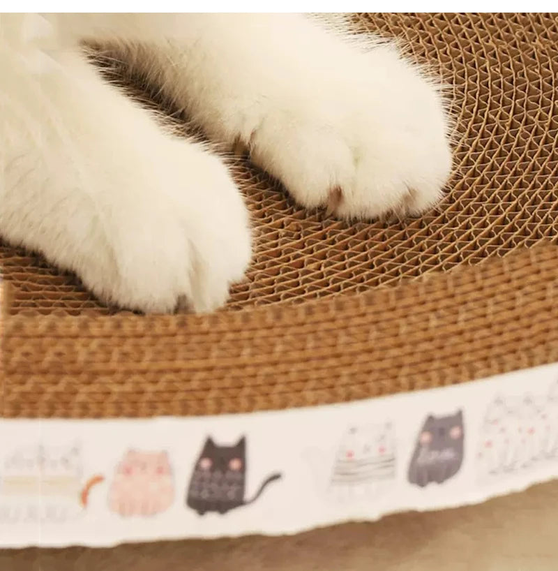 Corrugated Cat Scratcher Cat Scrapers Round Oval Grinding Claw Toys for Cats Wear-Resistant Cat Bed Nest Cat Accessories - My Store