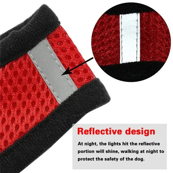 Cat Dog Harness with Lead Leash Adjustable Vest Polyester Mesh Breathable Harnesses Reflective sti for Small Dog Cat accessories - My Store