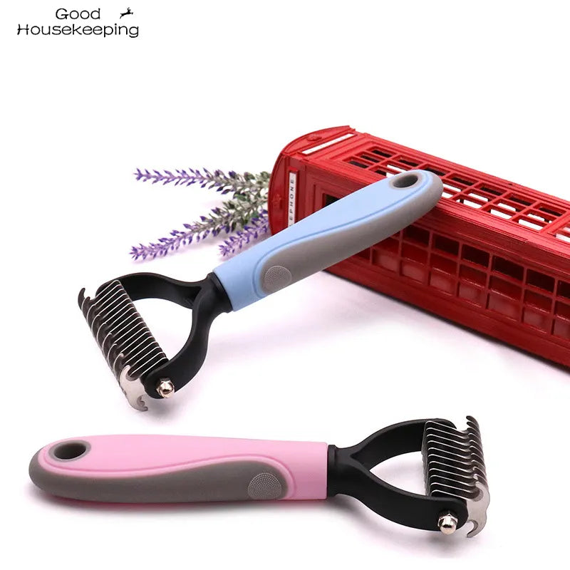 Pets Fur Knot Cutter Dog Grooming Shedding Tools Pet Cat Hair Removal Comb Brush Double sided Pet Products Suppliers - My Store