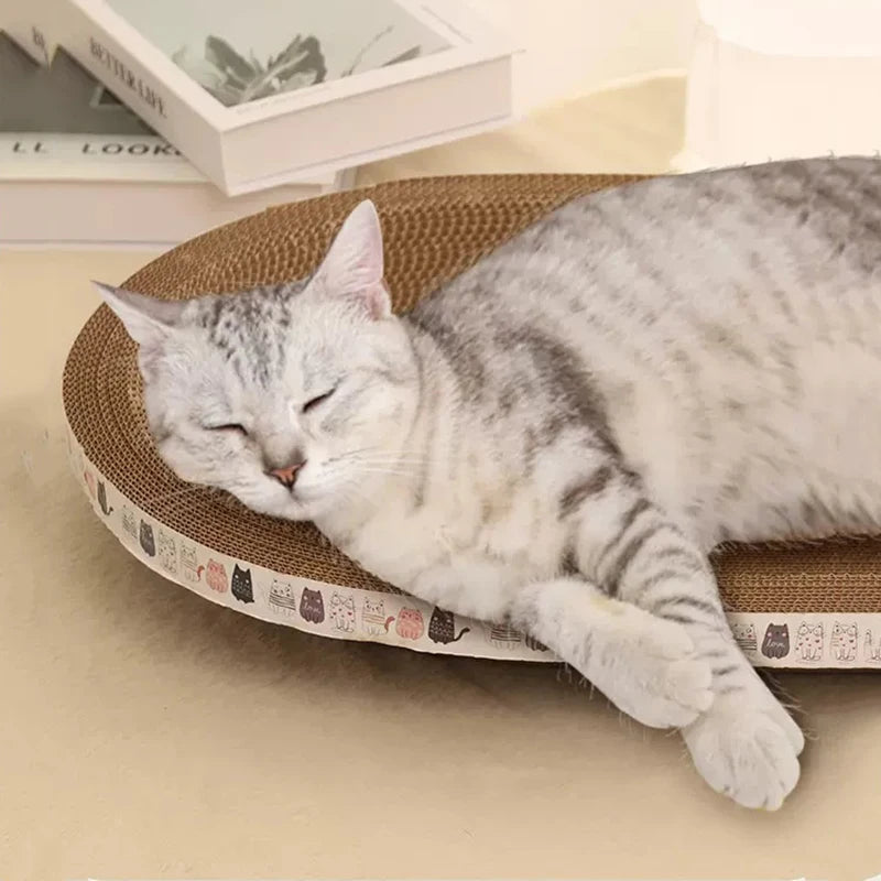 Corrugated Cat Scratcher Cat Scrapers Round Oval Grinding Claw Toys for Cats Wear-Resistant Cat Bed Nest Cat Accessories - My Store