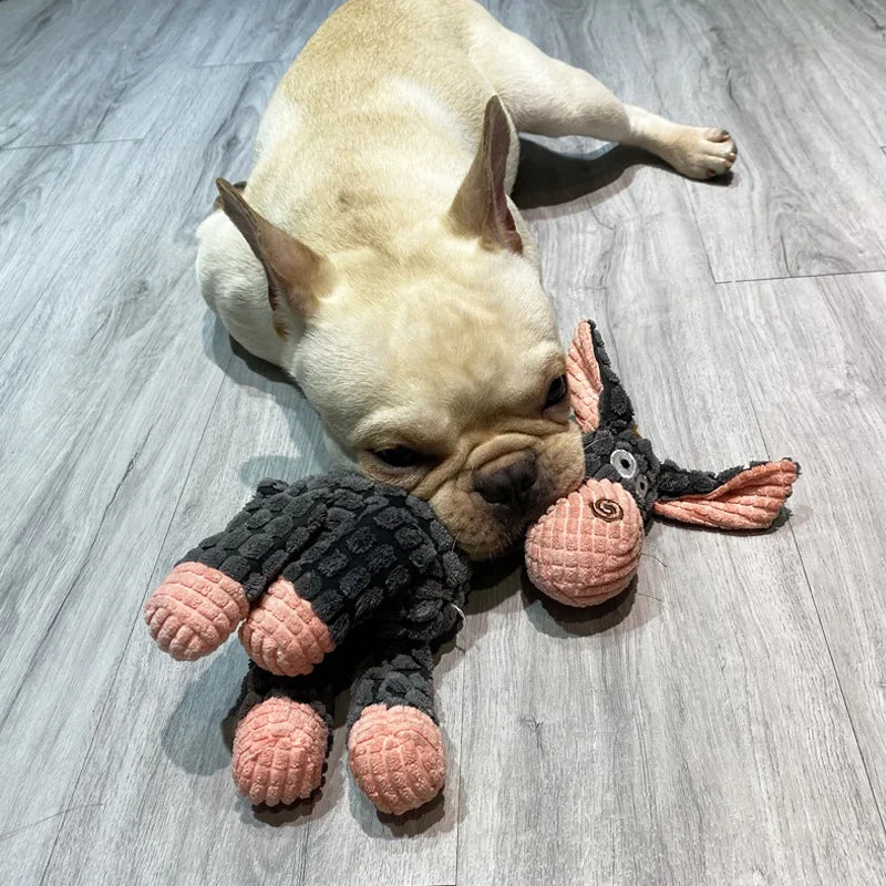 Plush Dog Toys Corduroy for Small Medium Dogs Animal Dog Squeaky Toy Bite Resistant Chew Toy Molar Teeth Cleaning Puppy Toys - My Store
