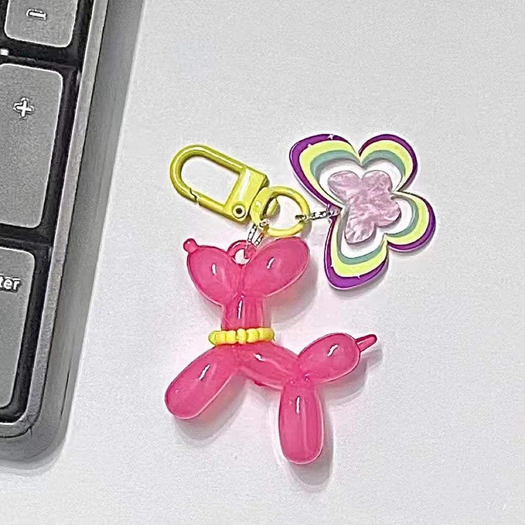 Kawaii Balloon Dog Keychain Models for Girls Sweet Ins Style Balloon Dog Phone Chain Key Buckle Accessories Bag Pendant Toys New - My Store