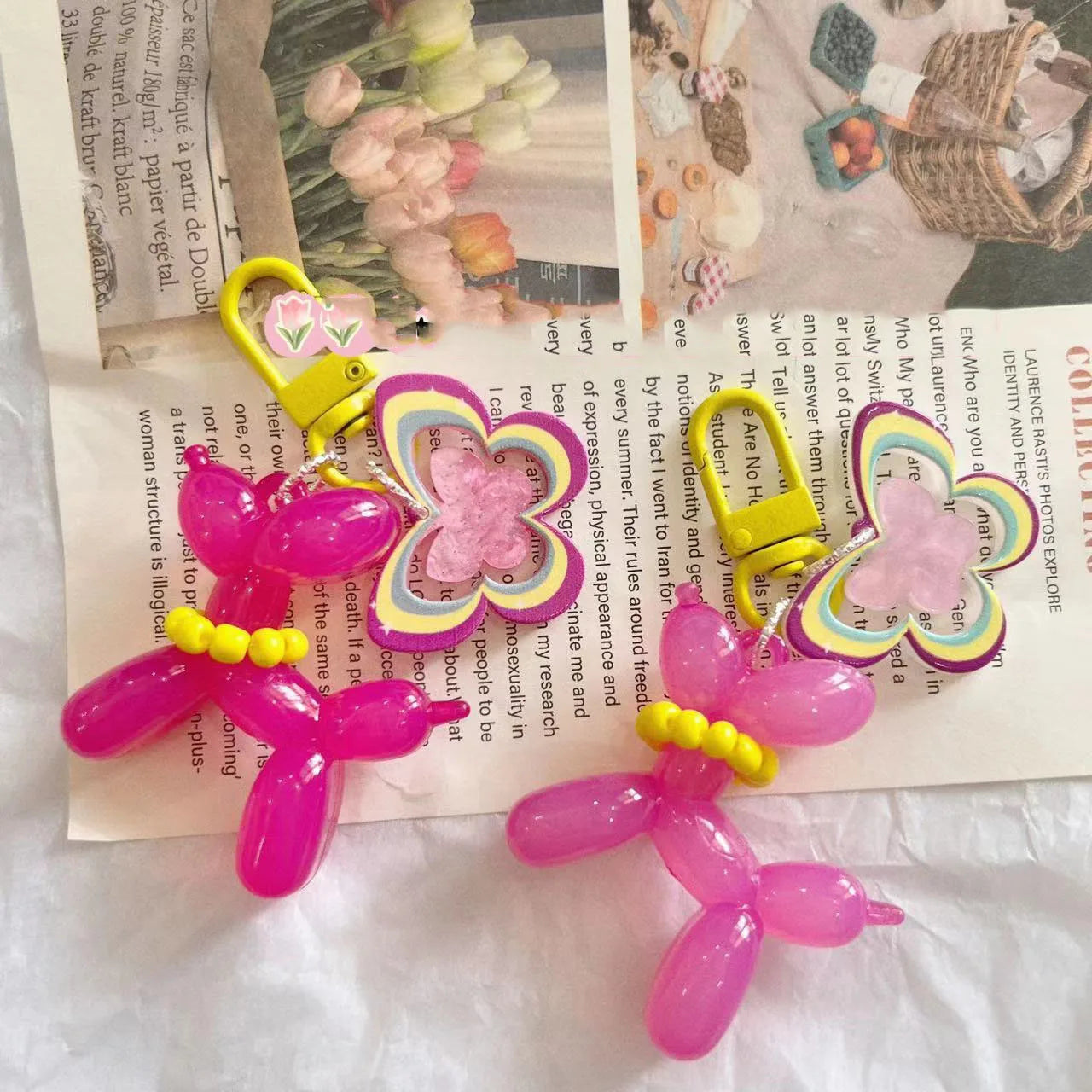Kawaii Balloon Dog Keychain Models for Girls Sweet Ins Style Balloon Dog Phone Chain Key Buckle Accessories Bag Pendant Toys New - My Store