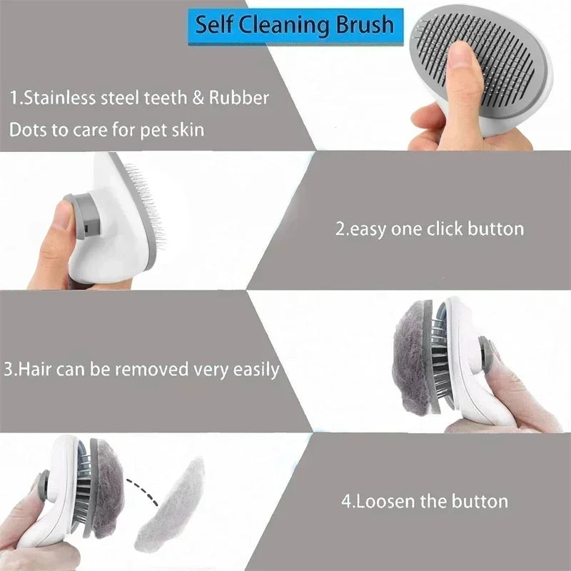 Hair Remover Brush Dog and Cat Non-slip Beauty Brush Dog Grooming Equipment Pets Stainless Steel For Dogs Pet Hair Removal Comb - My Store