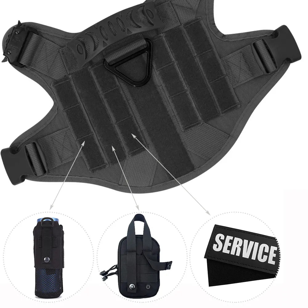 Large Dog Harness And Leash Set Pet German Shepherd Malinois Training Walking Vest Dog Harness And Collar Set For All Breeds Dog - My Store