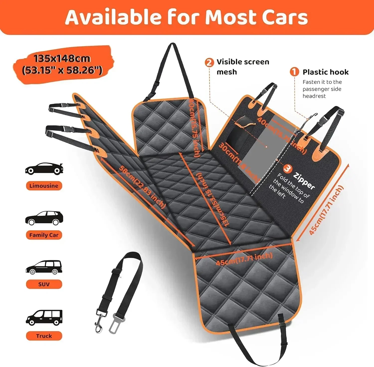 DC PET Dog Car Seat Cover Waterproof Pet Travel Dog Carrier Hammock Car Rear Back Seat Protector Mat Safety Carrier For Dogs - My Store