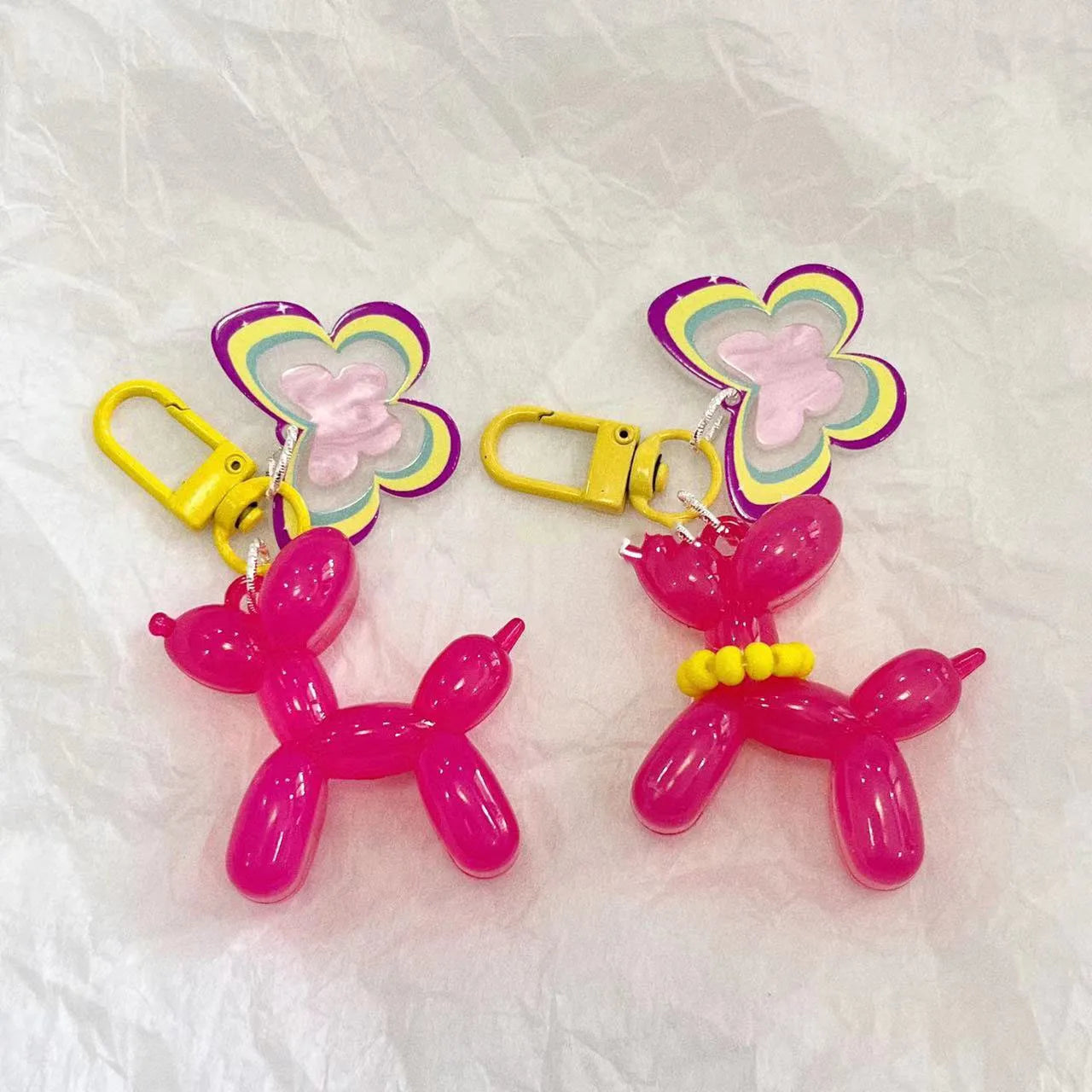 Kawaii Balloon Dog Keychain Models for Girls Sweet Ins Style Balloon Dog Phone Chain Key Buckle Accessories Bag Pendant Toys New - My Store
