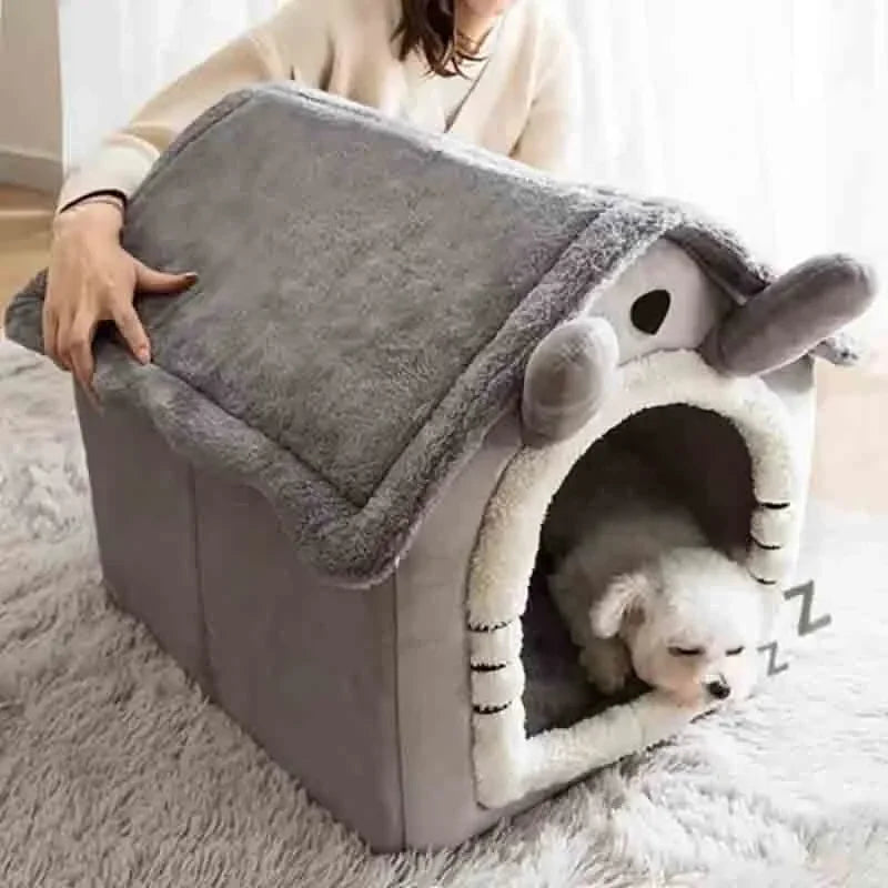 Indoor Warm Dog House Soft Pet Bed Tent House Dog Kennel Cat Bed with Removable Cushion Suitable for Small Medium Large Pets - My Store