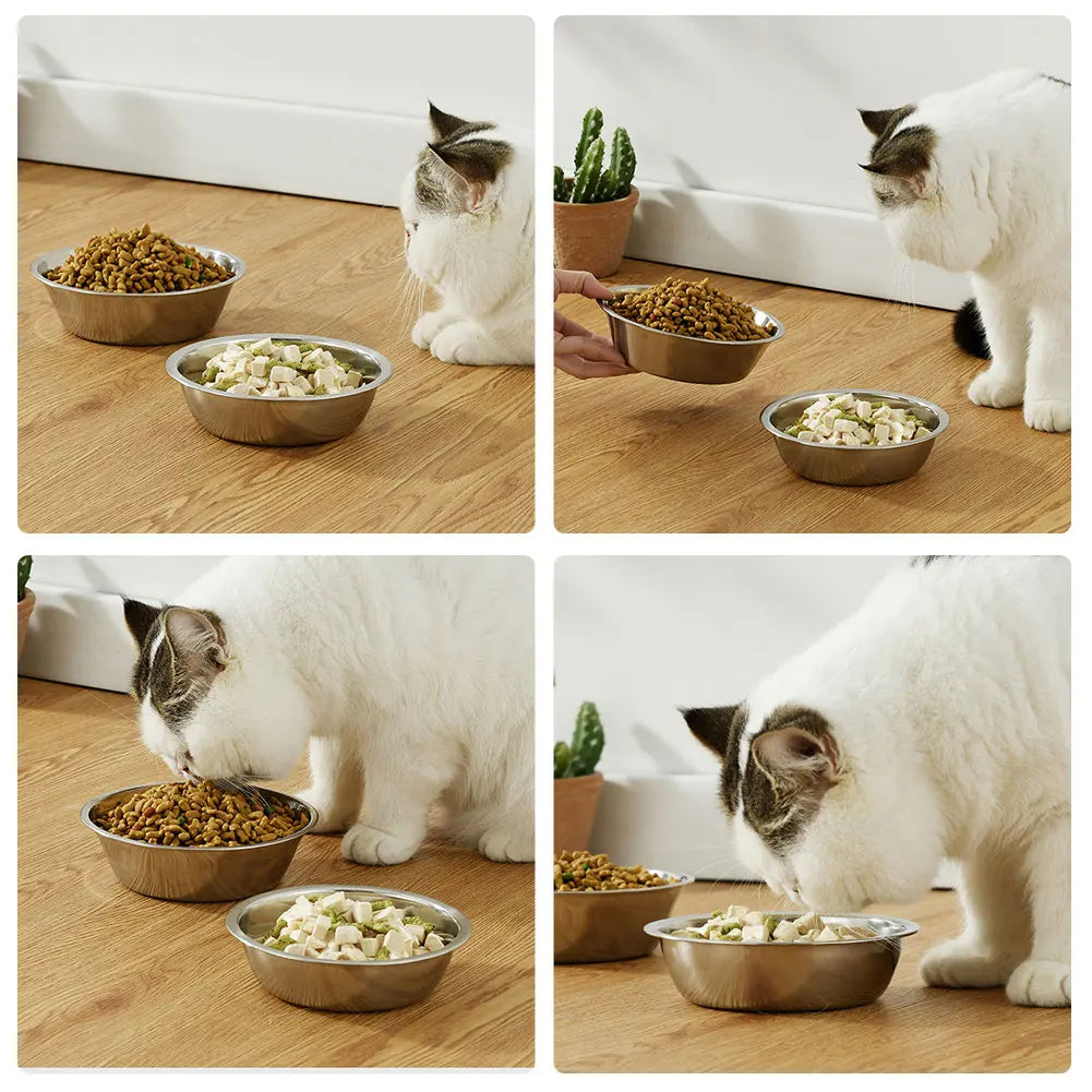 Large Capacity Dog Bowl Stainless Steel Pet Feeding Bowl Cat and Dog Food Drinking Bowl Metal Feeder Bowl Durable and Cheap - My Store