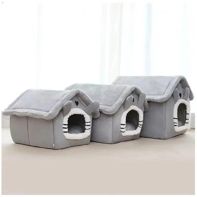 Indoor Warm Dog House Soft Pet Bed Tent House Dog Kennel Cat Bed with Removable Cushion Suitable for Small Medium Large Pets - My Store