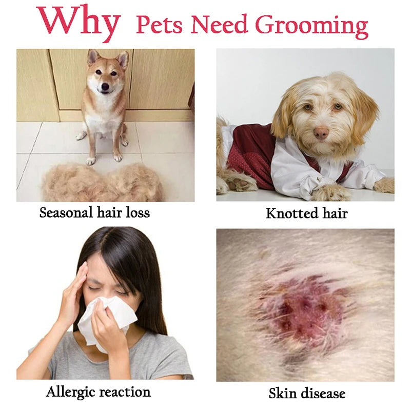 Professional Pet Deshedding Brush Dog Hair Remover Pet Fur Knot Cutter Puppy Cat Comb Brushes Dogs Grooming Shedding Supplies - My Store