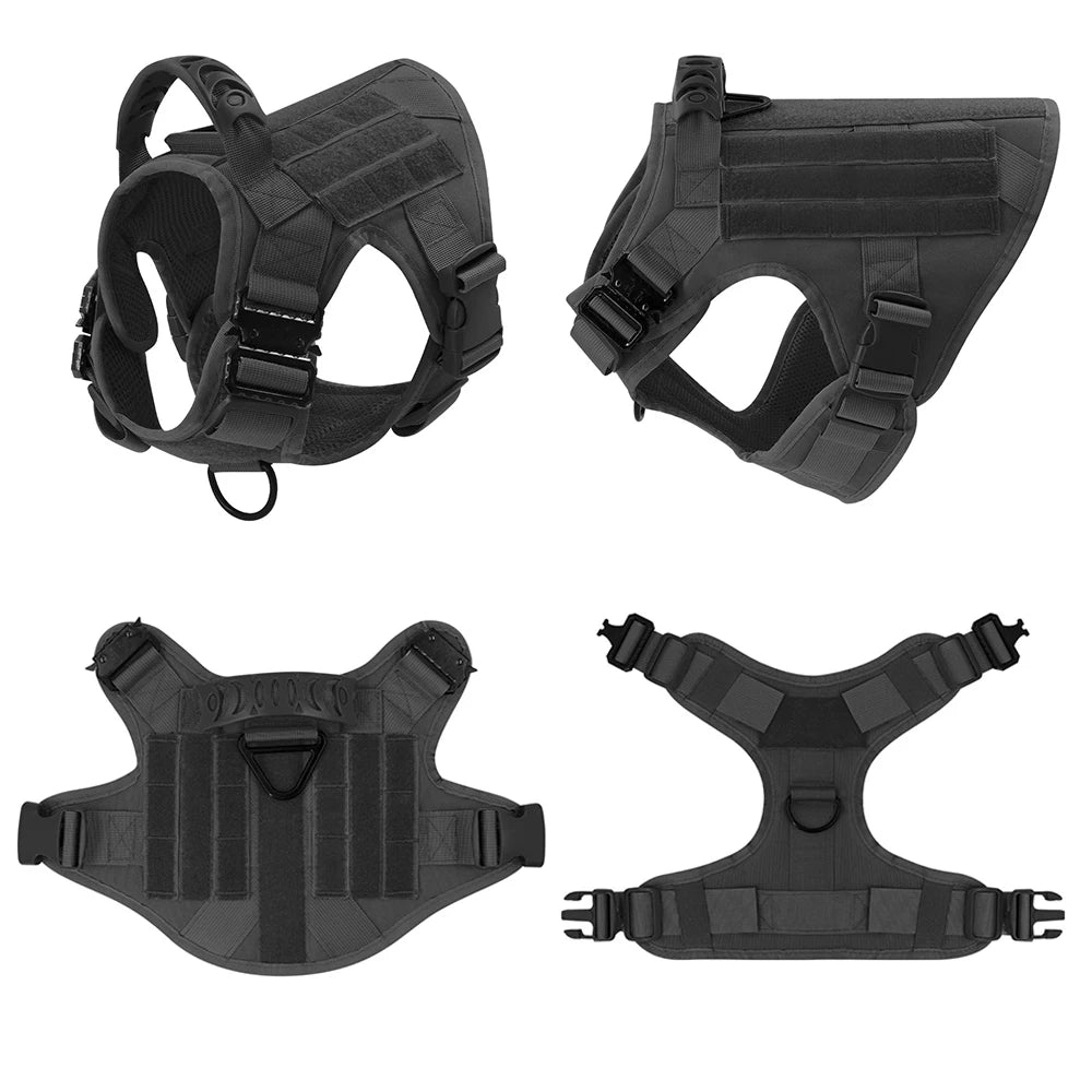 Large Dog Harness And Leash Set Pet German Shepherd Malinois Training Walking Vest Dog Harness And Collar Set For All Breeds Dog - My Store