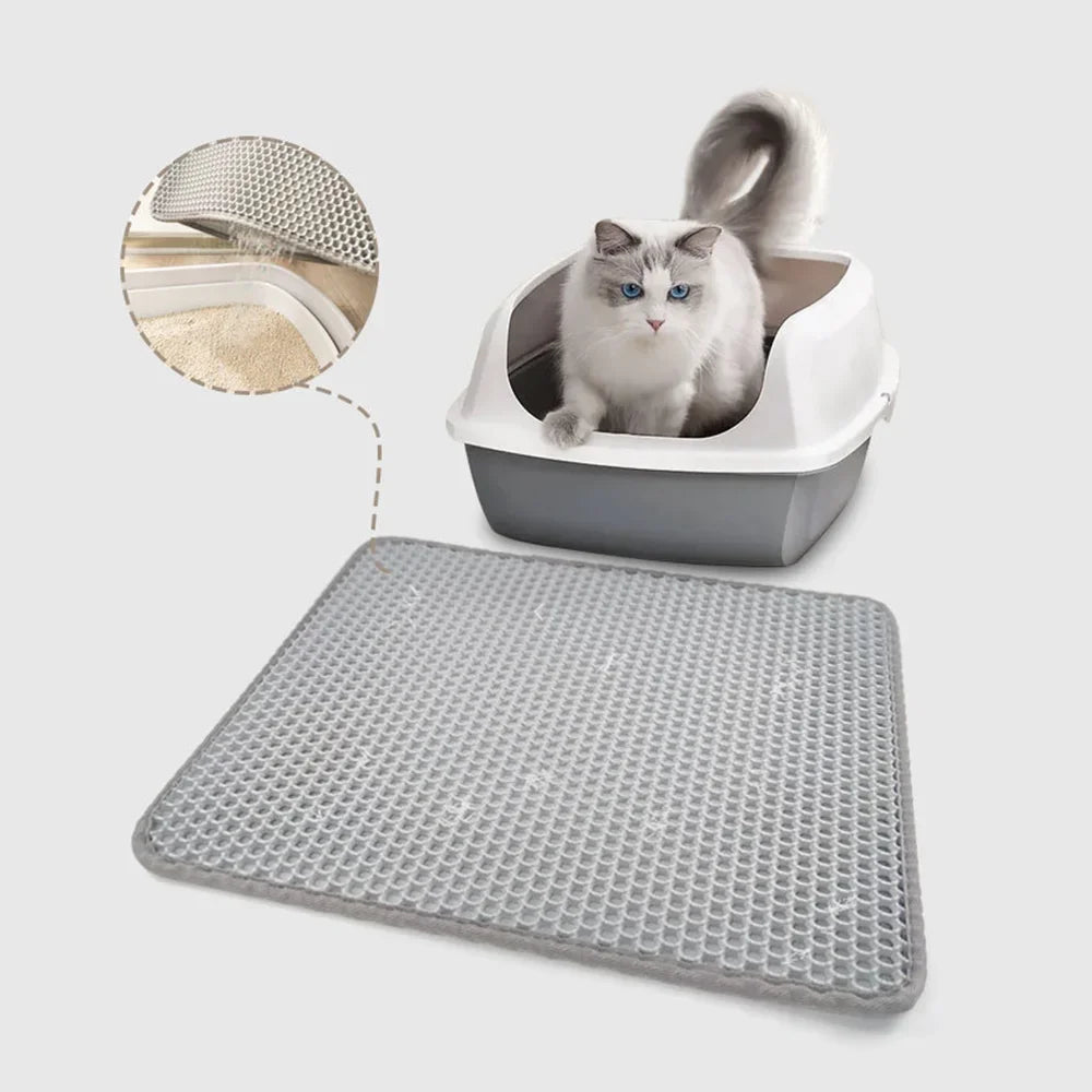 Waterproof EVA Double Layer Cat Litter Box Mat Non-slip Sand Cat Pad Washable Bed Mat Clean Pad Matunder The Cat Litter Box - My Store