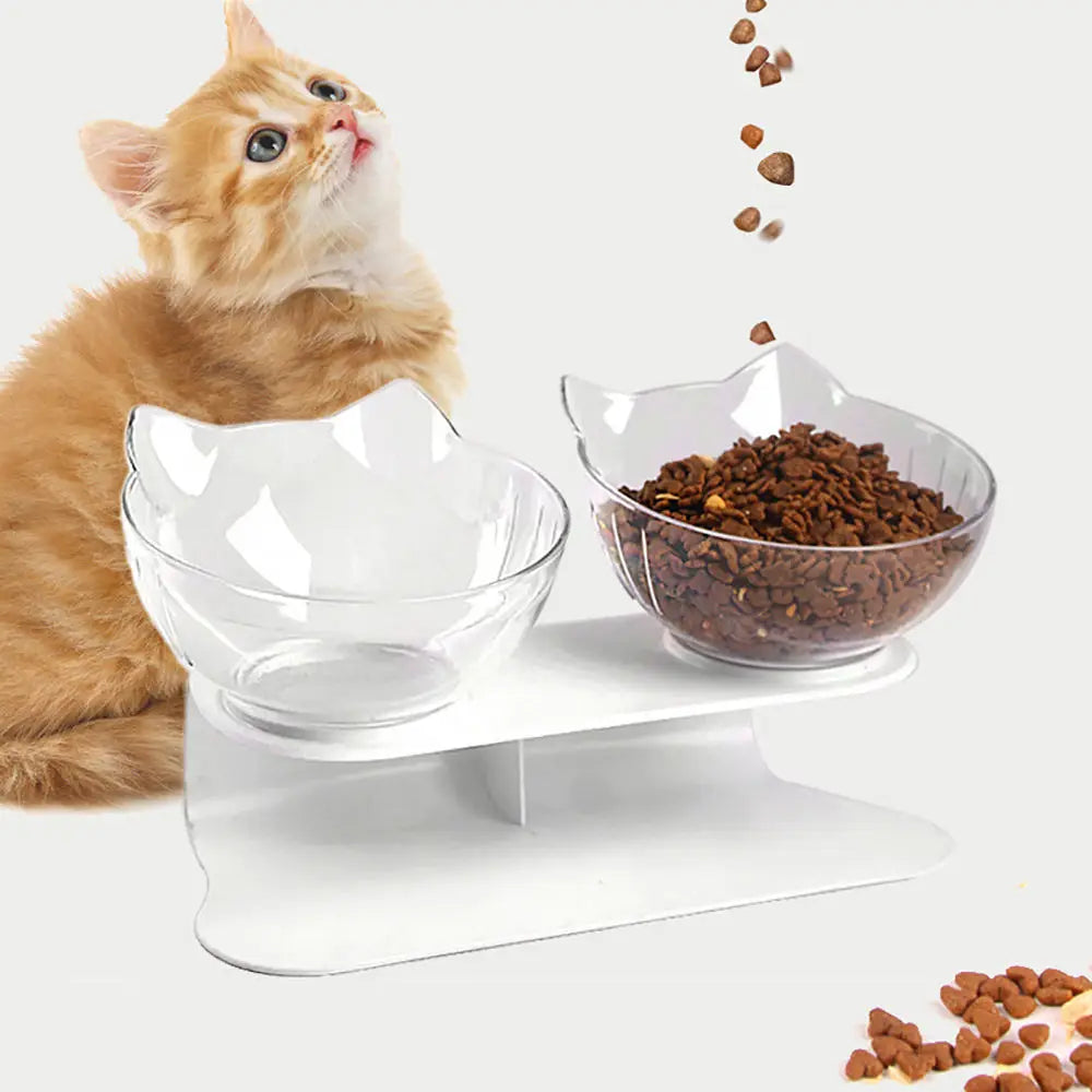 Non-Slip Cat Single Double Pet Bowls With Stand Food Feed And Water Bowls Inclination Stand Cats Feeders Feeding Kitten Supplies - My Store