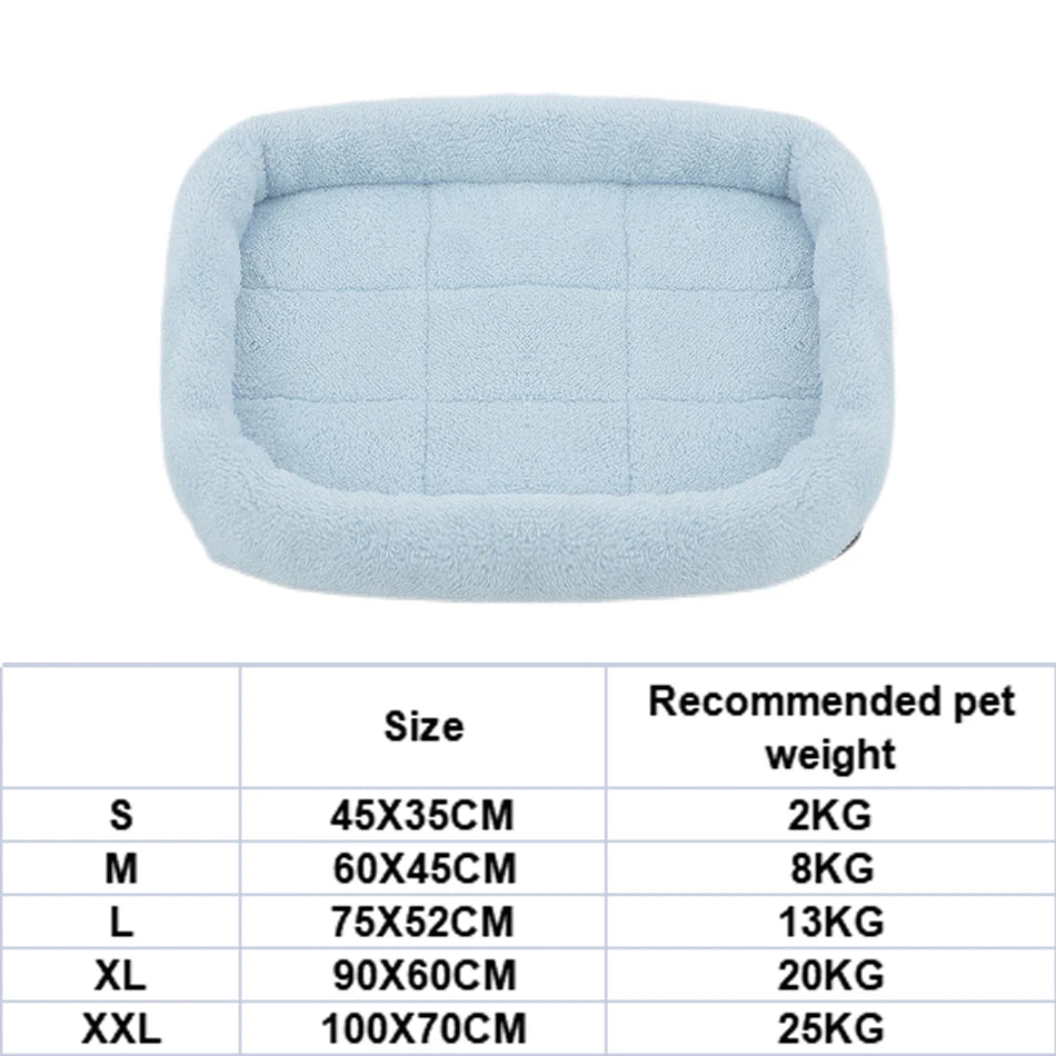 Soft Plush Square Dog Bed Mat Beds for Dogs Cat Small Medium Large Pet Sleep Calming Pad Cat Dog Bed Cushion Pet Supplies - My Store