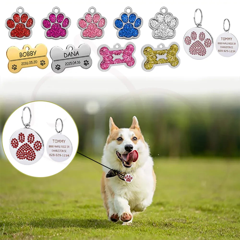Personalized Address Tags for Dogs Id Tags Dog Tag Engraved Custom Dog Tag Dog Collar for Cats Dog Name Tag Pet Id Tag Collars - My Store