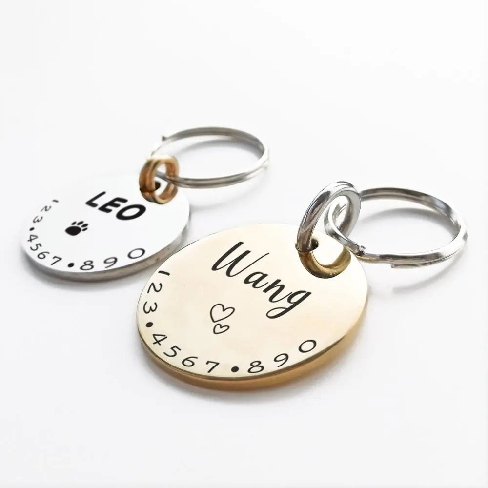 Personalized Pet Cat Dog ID Tag Collar Accessories MW001 Custom Engraved Necklace Chain Charm Supplies For Dog Tag Name Products - My Store