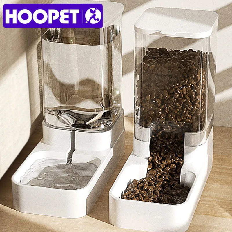 HOOPET Dog Feeder Cat Automatic Feeding Water Bowl Transparent Pet Food Storage Dispenser Container Puppy Kitten Accessories - My Store