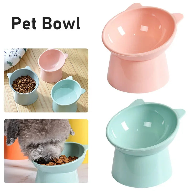 2023 New Cat Bowl High Foot Dog Bowl 45°Neck Protector Cat Pet Food Water Bowls Pet Feeding Cup Pet Feeder - My Store