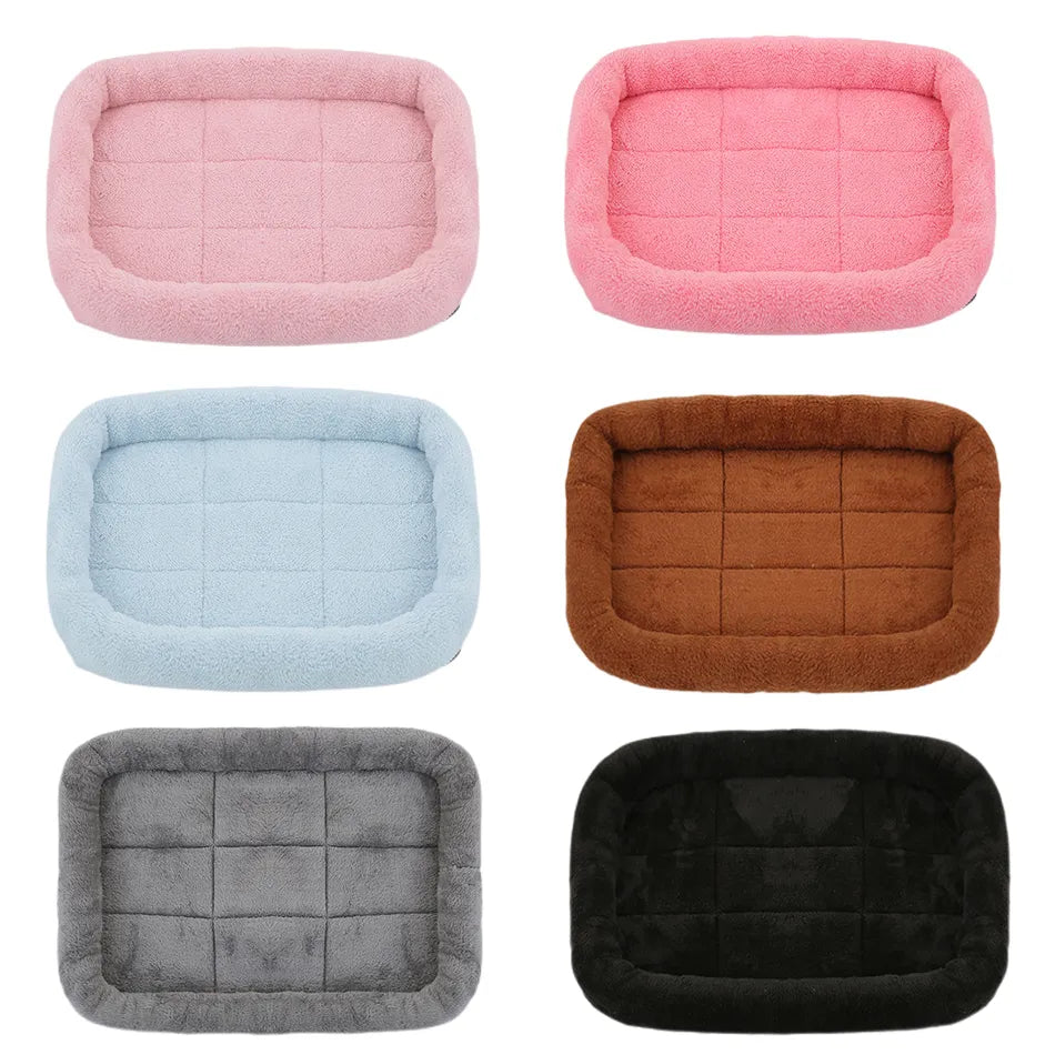 Soft Plush Square Dog Bed Mat Beds for Dogs Cat Small Medium Large Pet Sleep Calming Pad Cat Dog Bed Cushion Pet Supplies - My Store