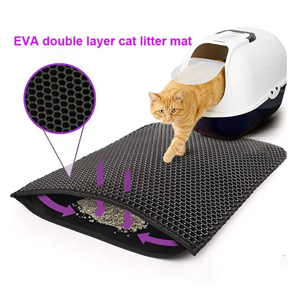 Waterproof EVA Double Layer Cat Litter Box Mat Non-slip Sand Cat Pad Washable Bed Mat Clean Pad Matunder The Cat Litter Box - My Store