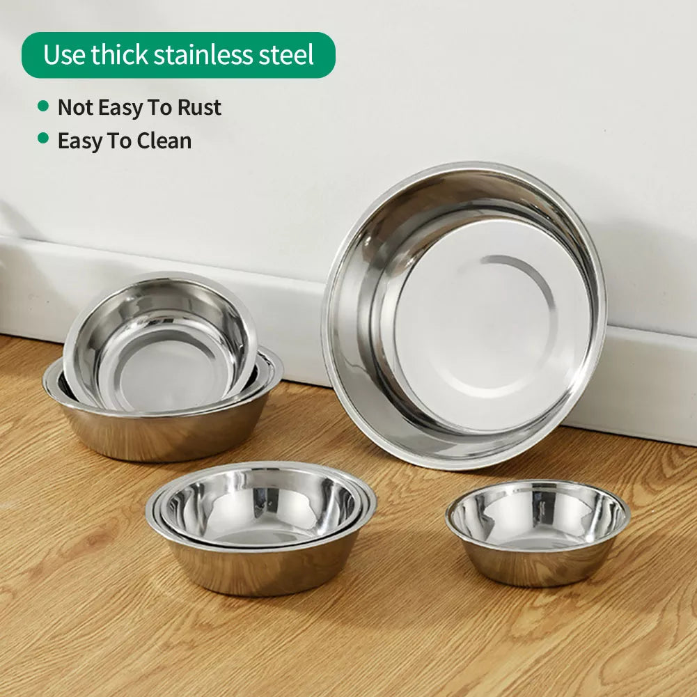 Large Capacity Dog Bowl Stainless Steel Pet Feeding Bowl Cat and Dog Food Drinking Bowl Metal Feeder Bowl Durable and Cheap - My Store